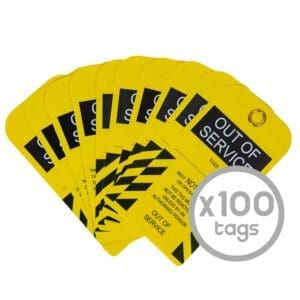 Volt Safety Lockout Tag Out Of Service 100 Pack