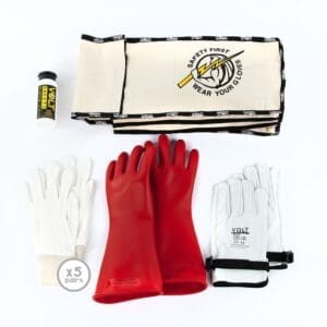 Volt Safety Electrical Insulated Glove Kit Class 0 1000V 360mm Size 08