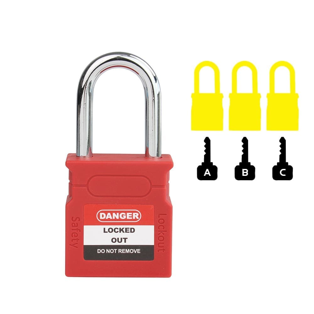 Volt Safety Red KD Padlock Chrome Plated Steel Shank 38mm - main product image
