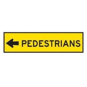 Pedestrian Left Sign 1200×300